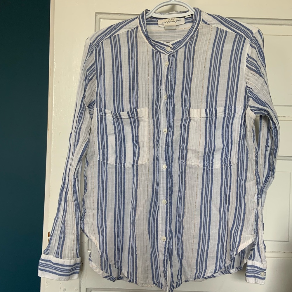 H&M L.O.G.G. Blue white gold striped long sleeve